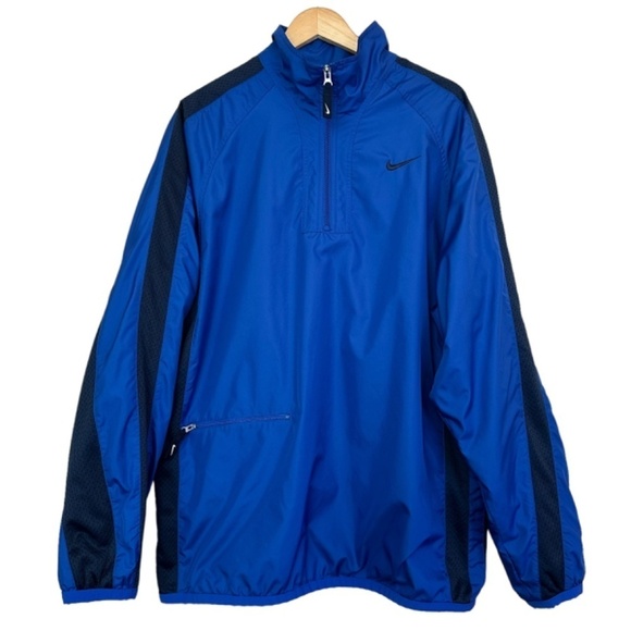 NIKE Y2K Windbreaker Jacket Warm up Mens Size XL Long Sleeve 1/4 Zip Pullover - Picture 16 of 16